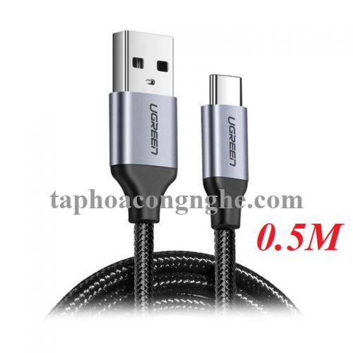 Ugreen 60125 0.5M màu đen Dây USB Type A sang Type C US288 30060125